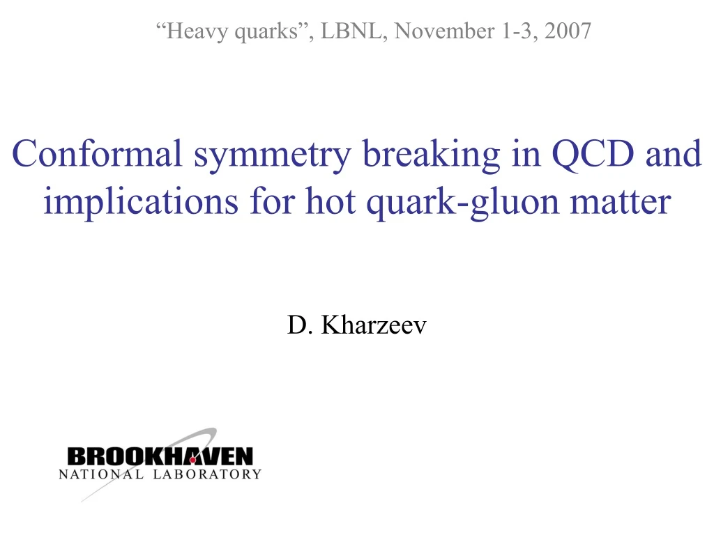 conformal symmetry breaking in qcd and implications for hot quark gluon matter