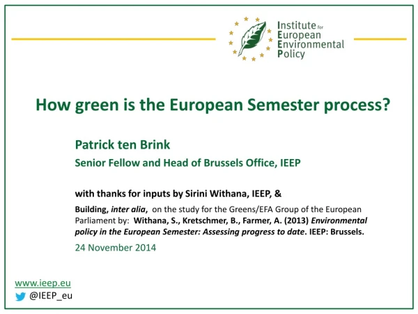 How green is the European Semester process?