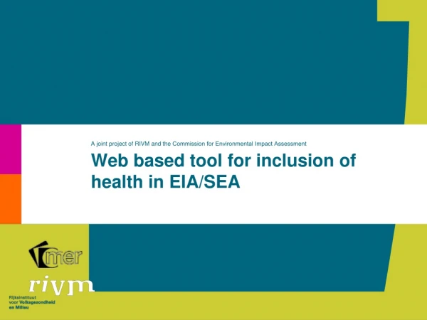 Web based tool for inclusion of health in EIA/SEA