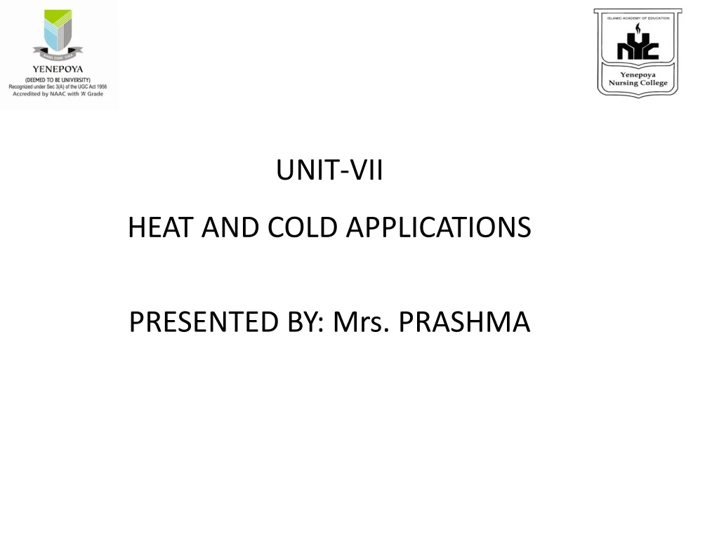 unit vii heat and cold applications