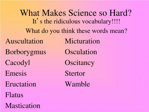 What Makes Science so Hard?