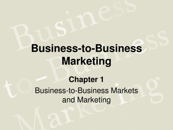 Business-to-Business Marketing