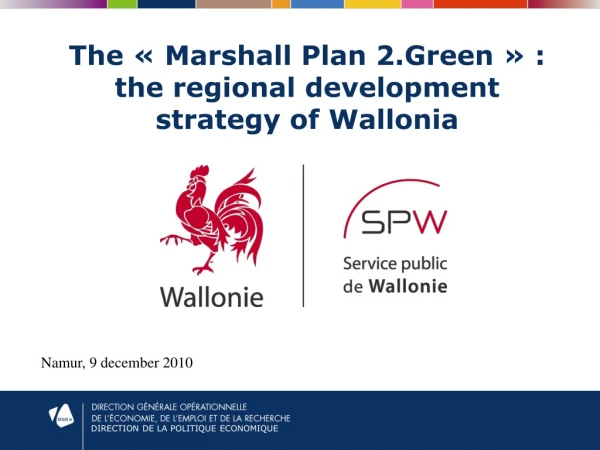 The « Marshall Plan 2.Green » : the regional development strategy of Wallonia