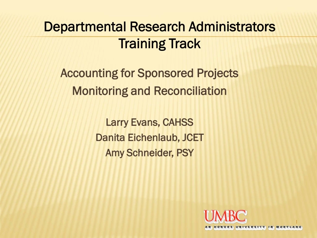 departmental research administrators training