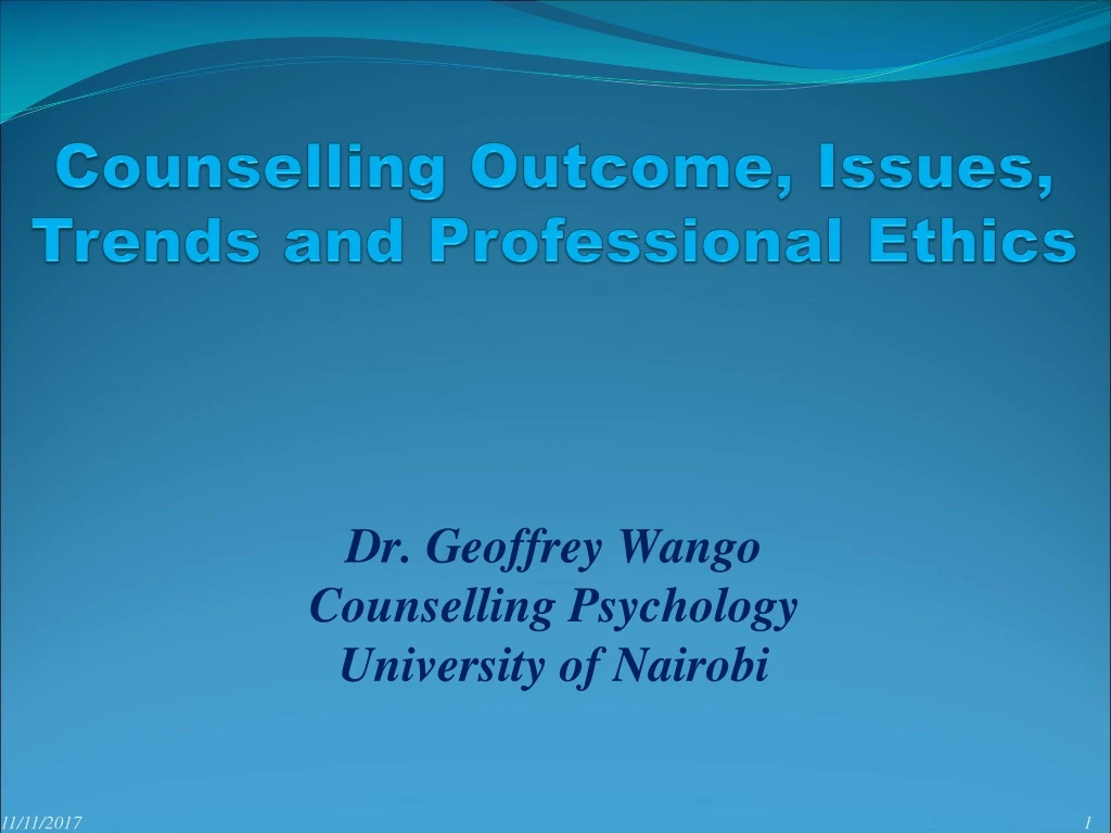 counselling outcome issues trends