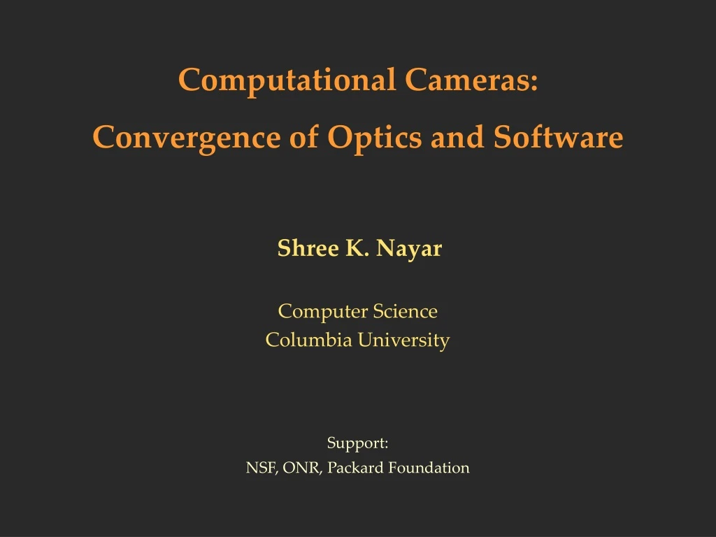 computational cameras convergence of optics and software