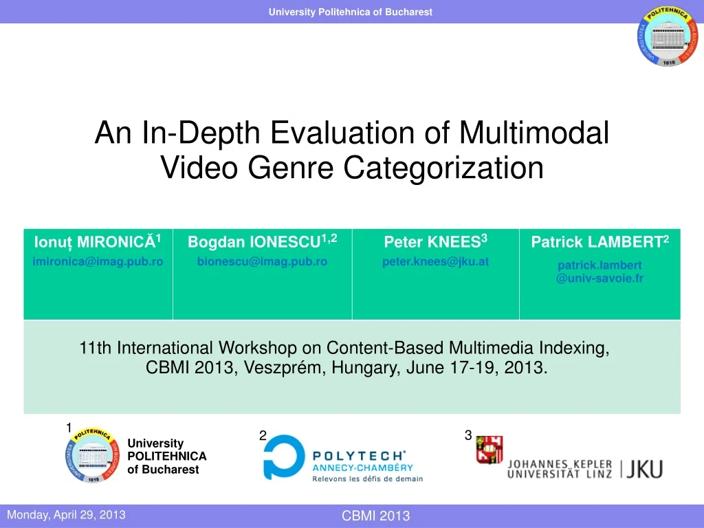 an in depth evaluation of multimodal video genre