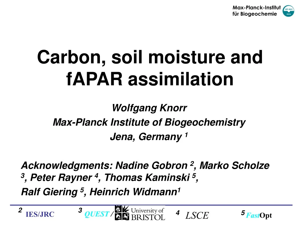 carbon soil moisture and fapar assimilation