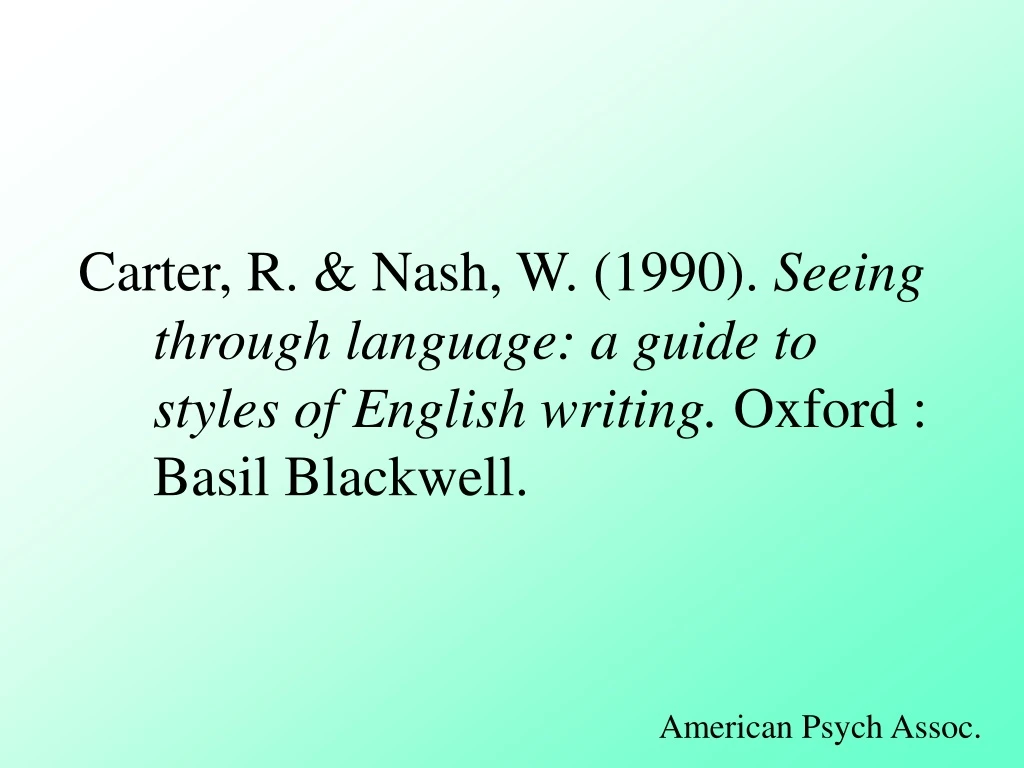 carter r nash w 1990 seeing through language