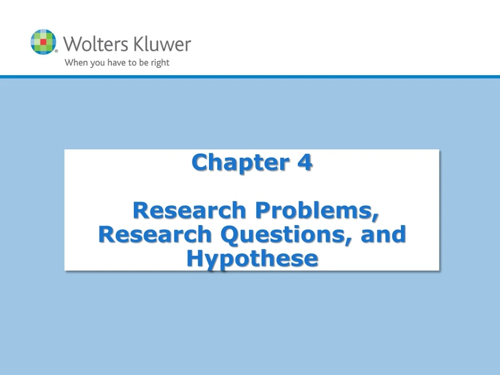 chapter 4 research problems research questions and hypothese