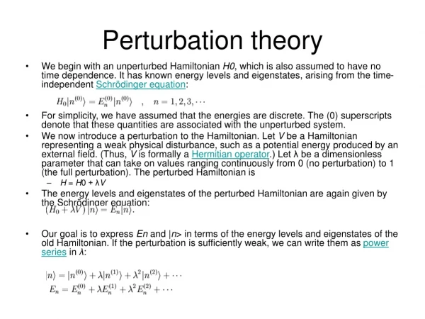 Perturbation theory