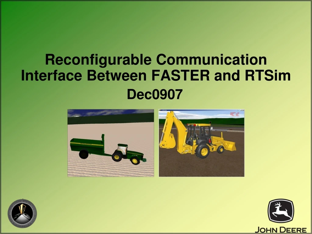 reconfigurable communication interface between faster and rtsim