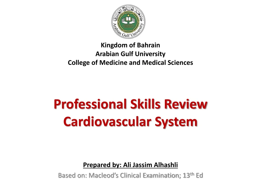 kingdom of bahrain arabian gulf university college of medicine and medical sciences