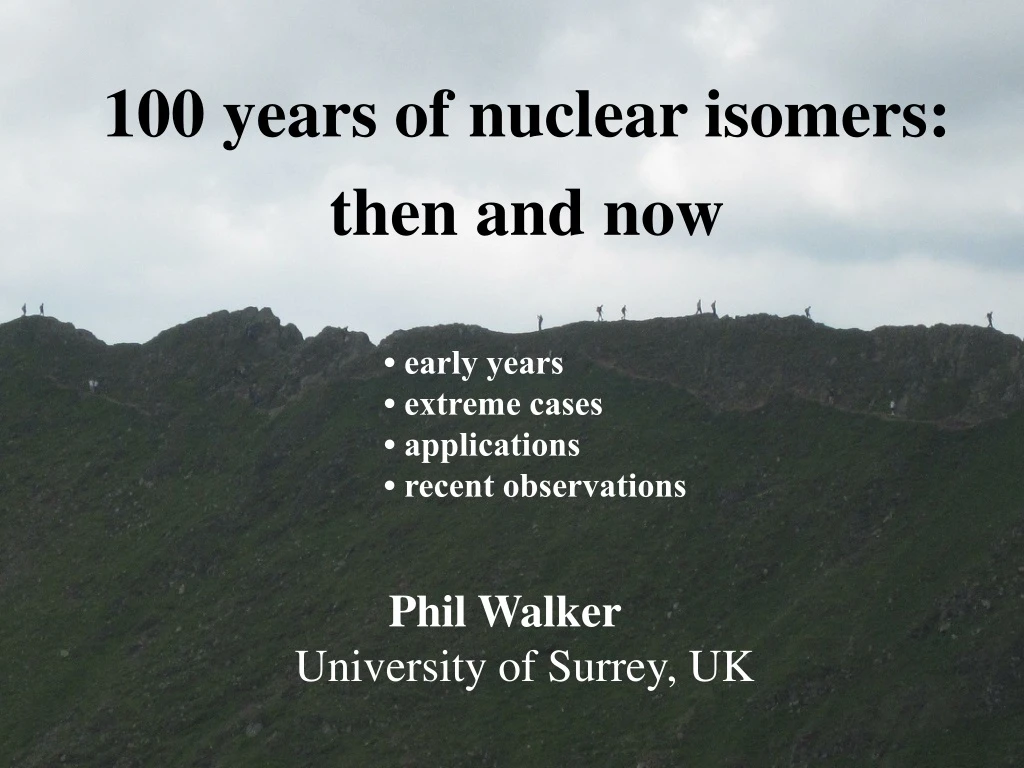 100 years of nuclear isomers then and now