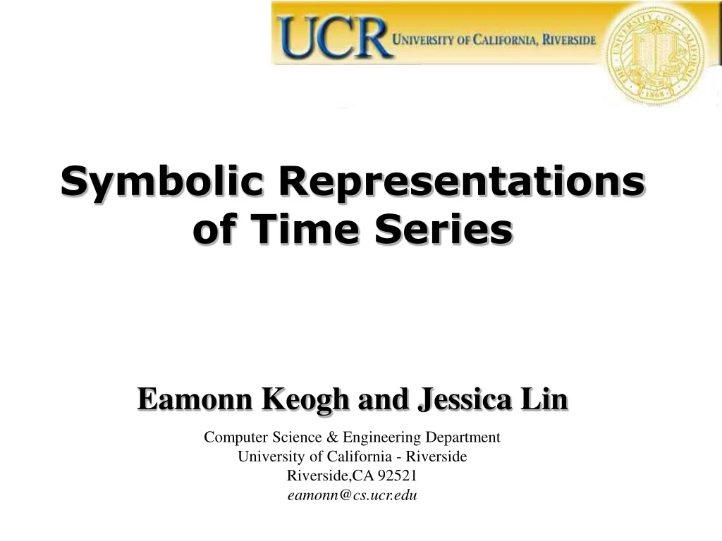 symbolic representations of time series eamonn