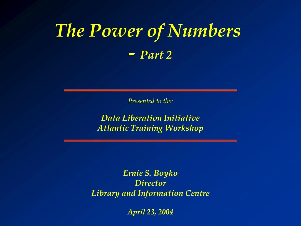 the power of numbers part 2