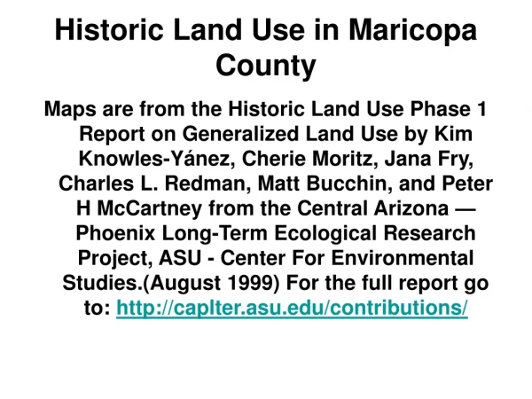 Historic Land Use in Maricopa County