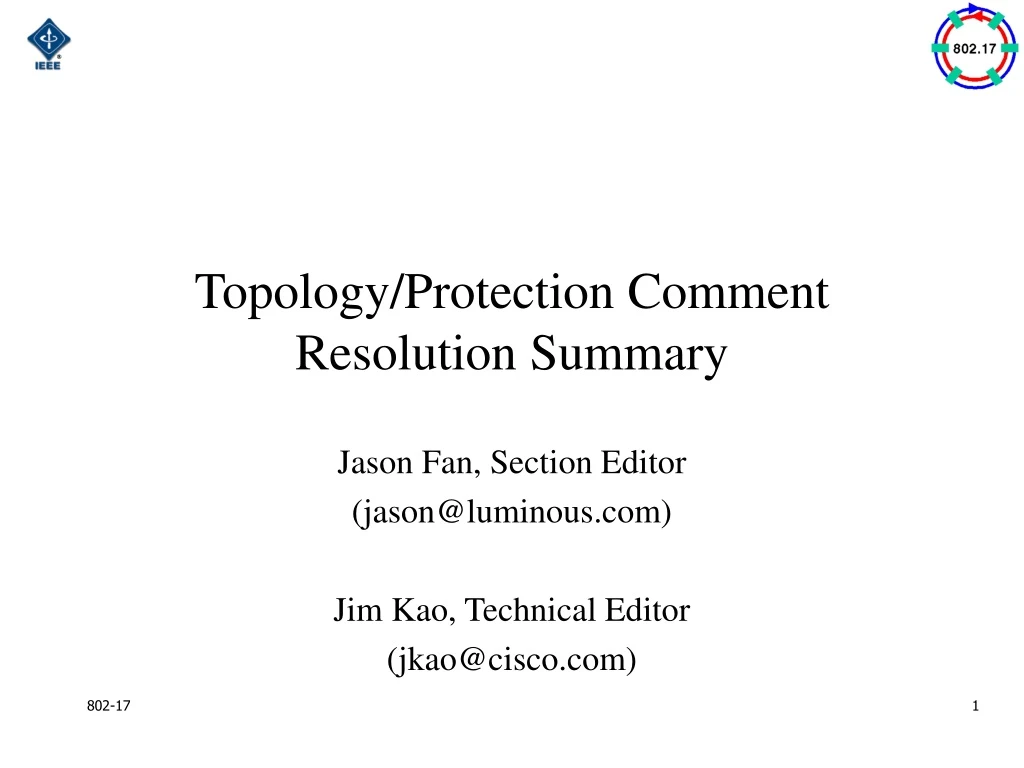 topology protection comment resolution summary