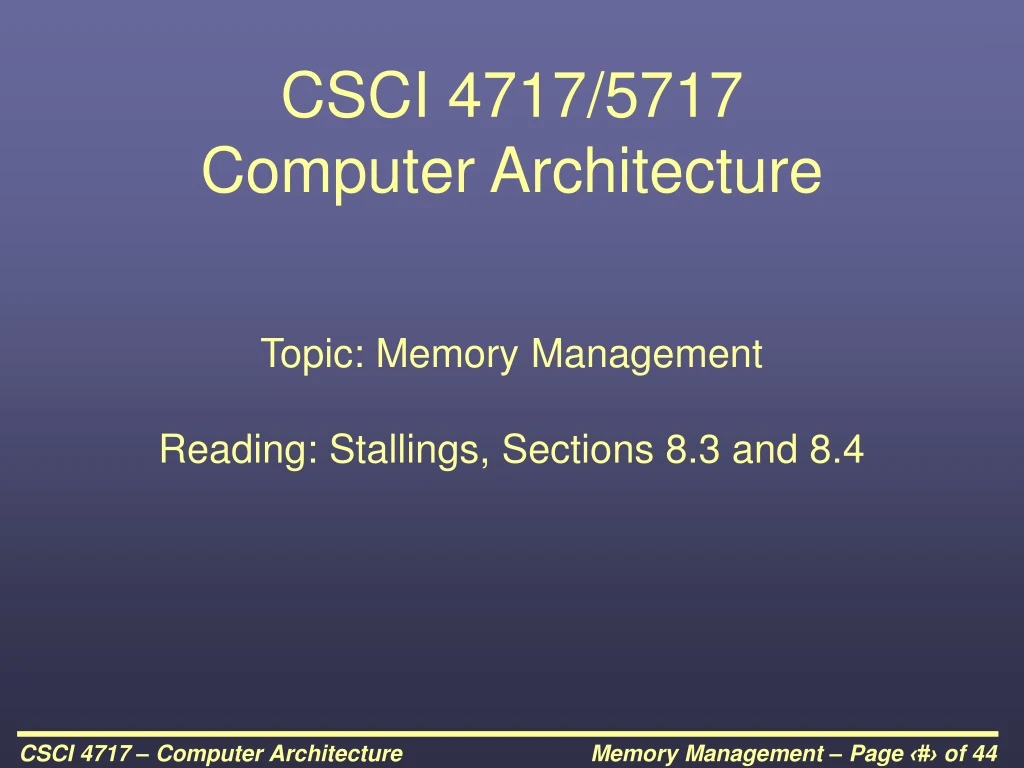 csci 4717 5717 computer architecture