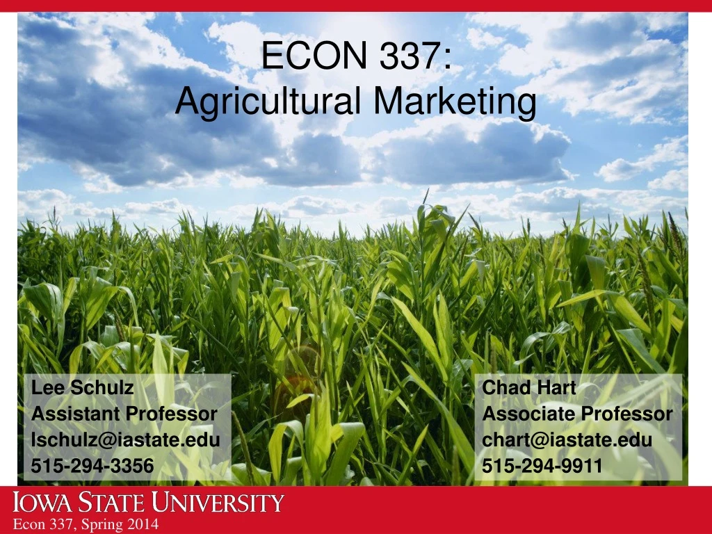 econ 337 agricultural marketing