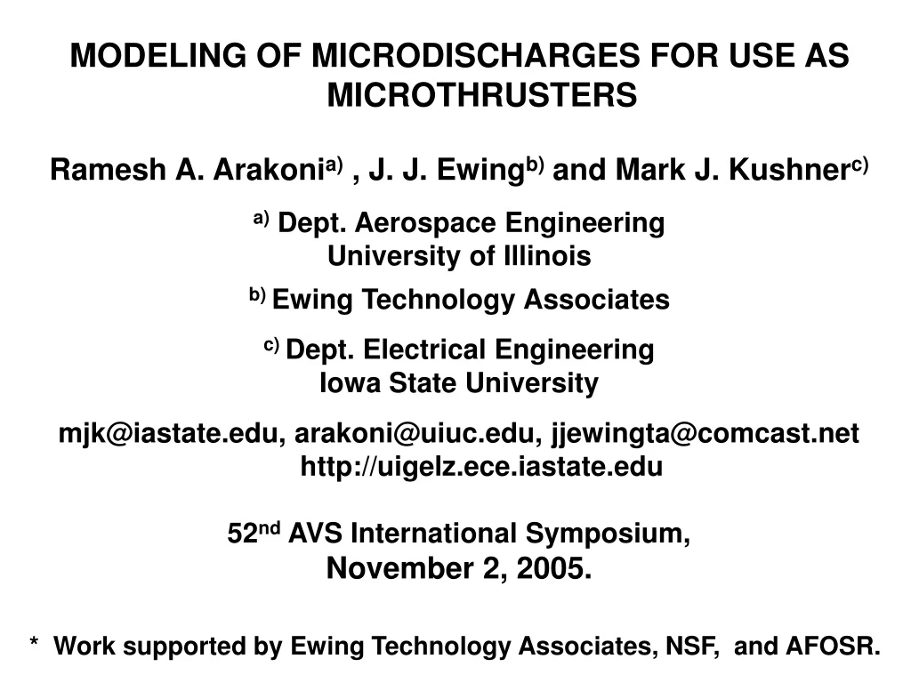 modeling of microdischarges