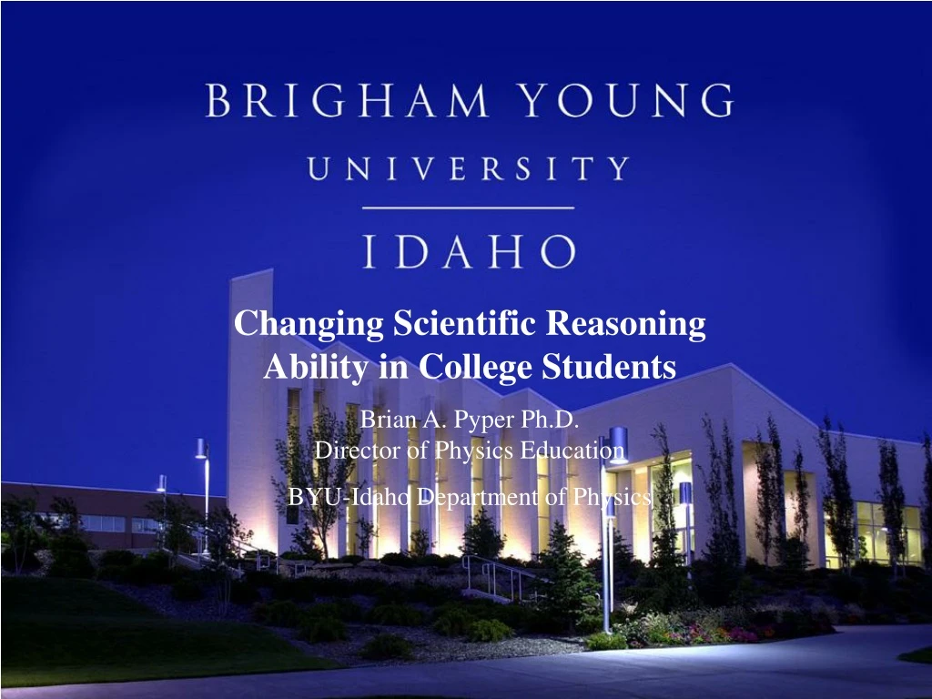 changing scientific reasoning ability in college