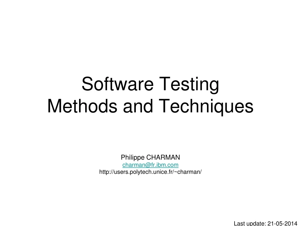 software testing methods and techniques