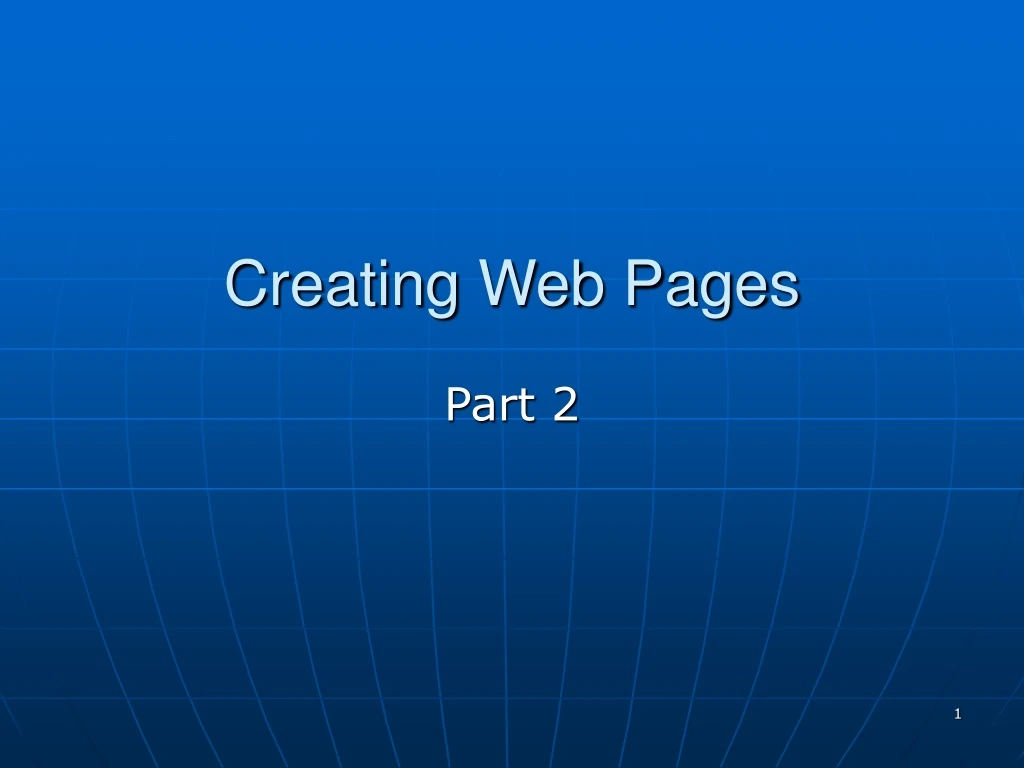 creating web pages