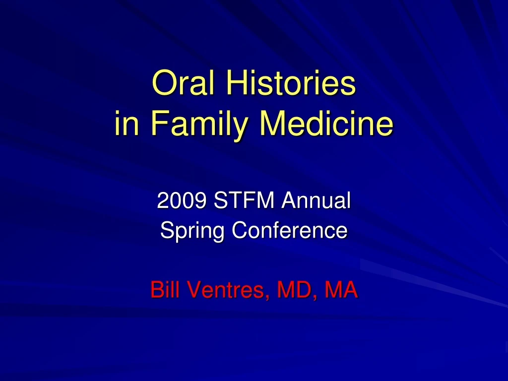 oral histories in family medicine