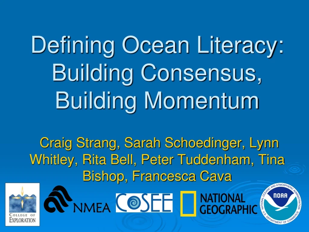 defining ocean literacy building consensus