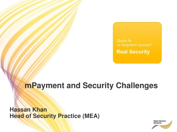 mPayment and Security Challenges