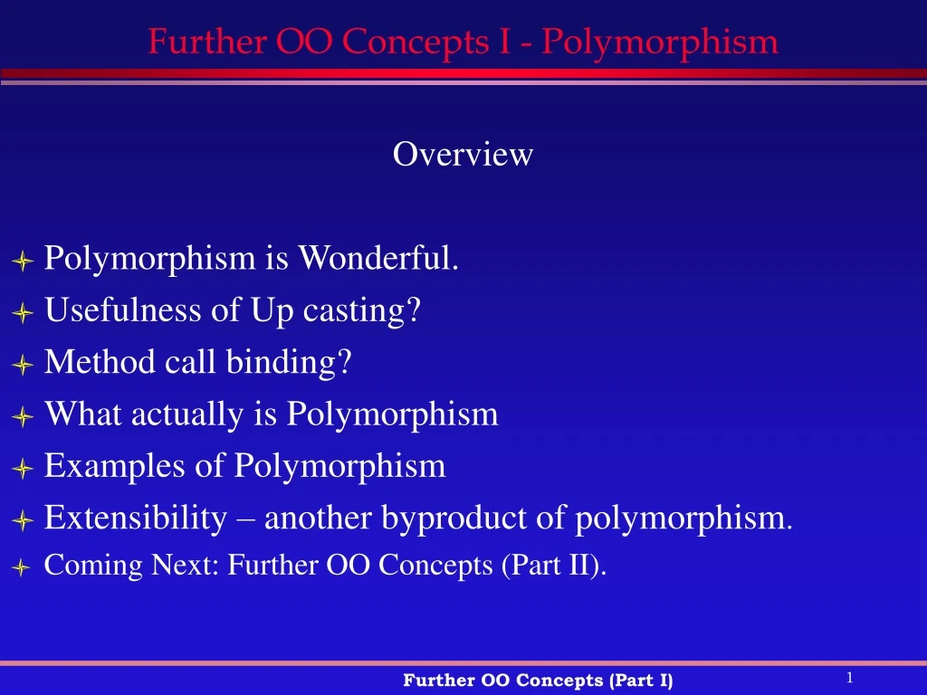 further oo concepts i polymorphism