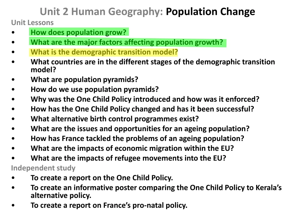 unit 2 human geography population change