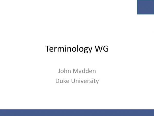 Terminology WG