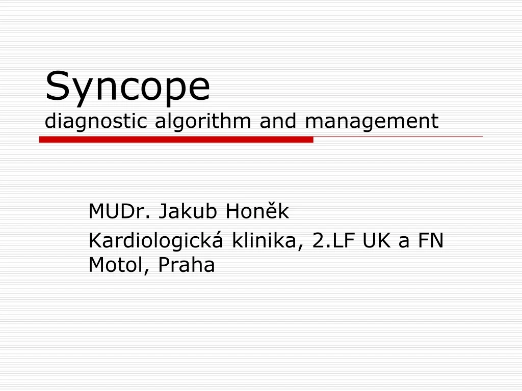 syncope diagnostic algorithm and management