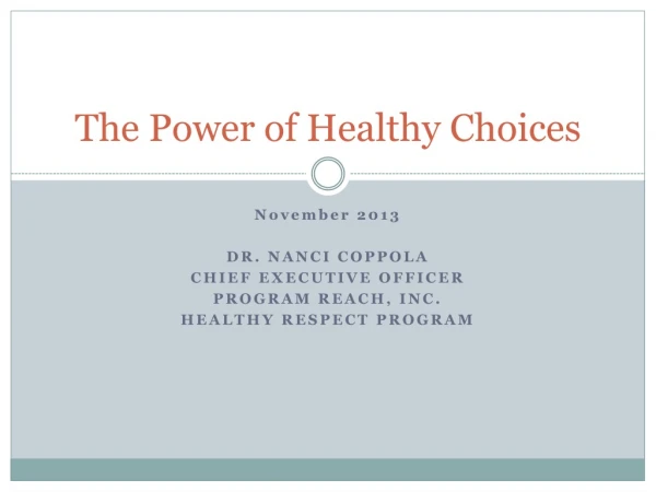 The Power of Healthy Choices