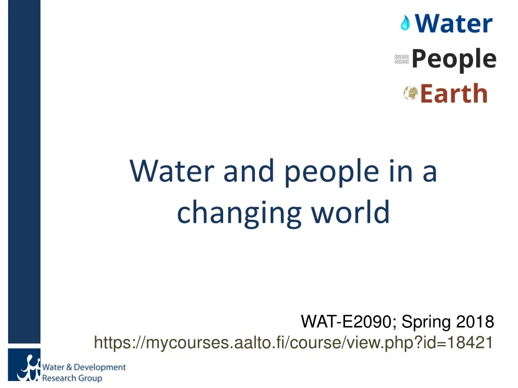 water and people in a changing world