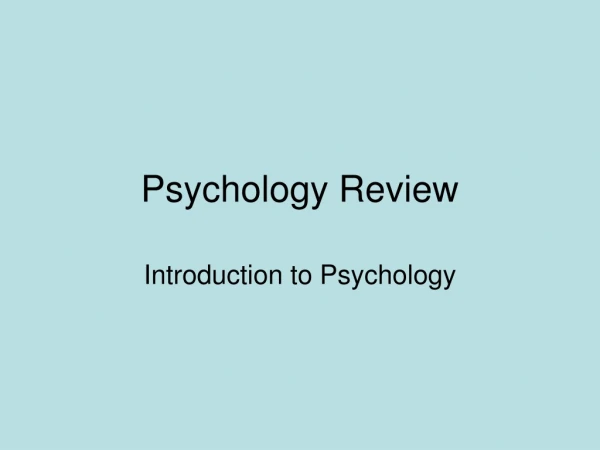 Psychology Review