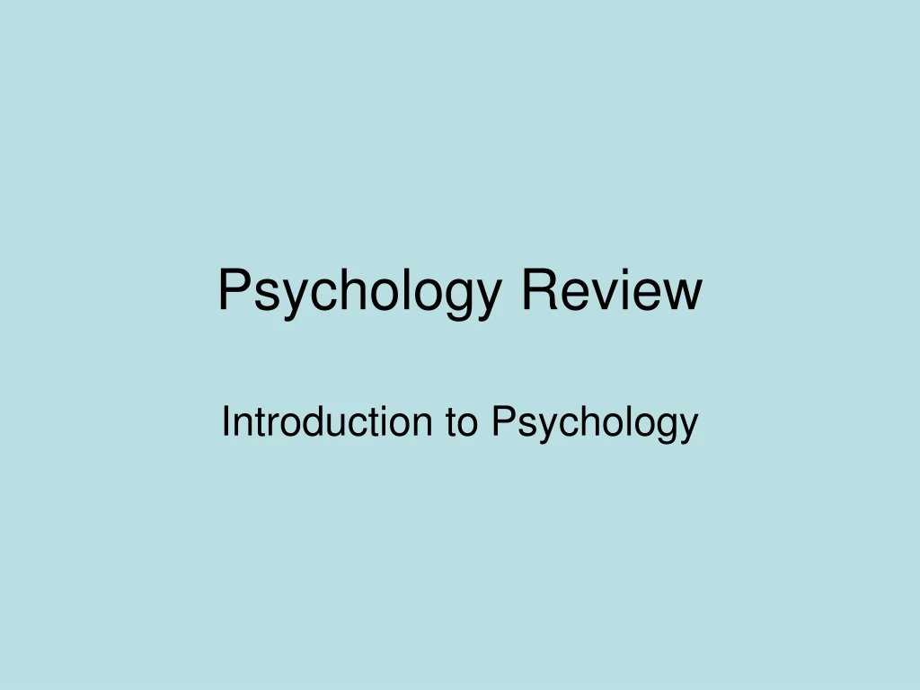 psychology review