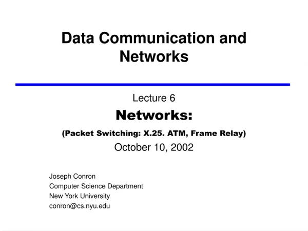 Data Communication and Networks