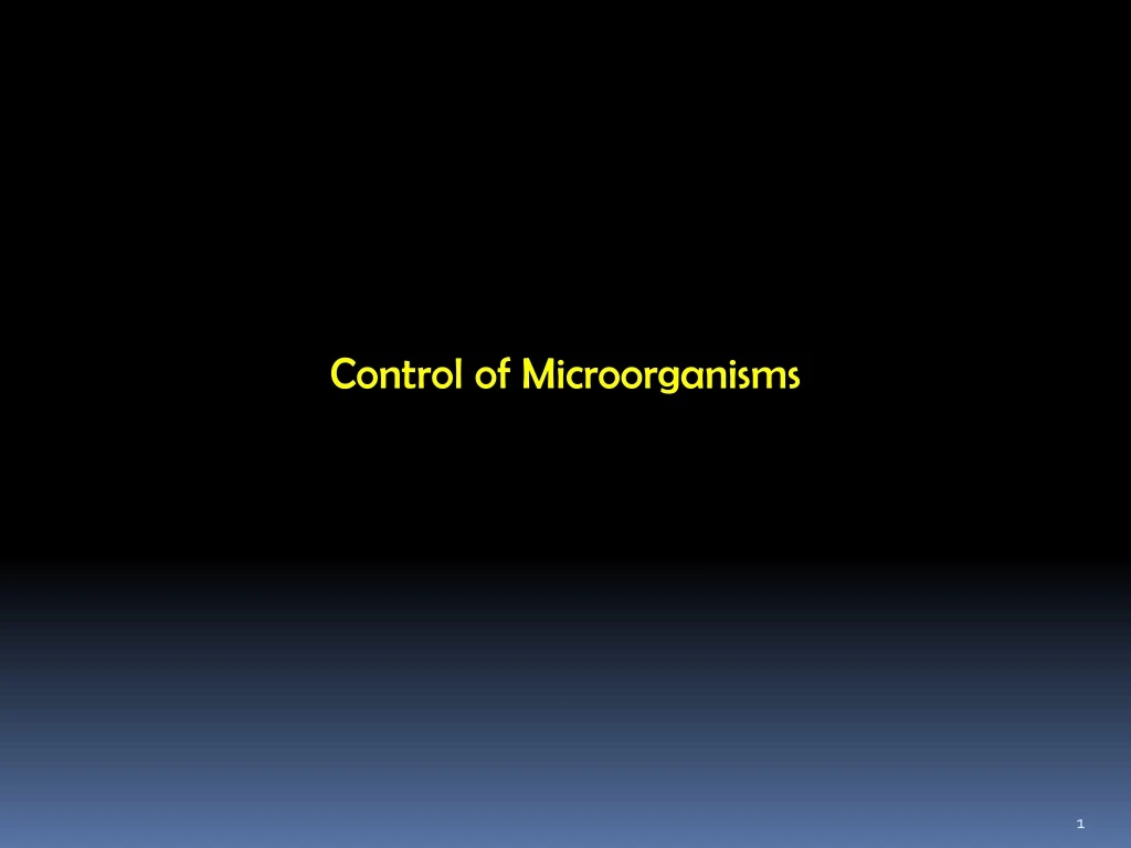 control of microorganisms