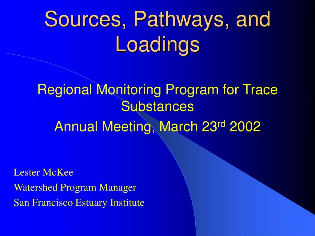 sources pathways and loadings