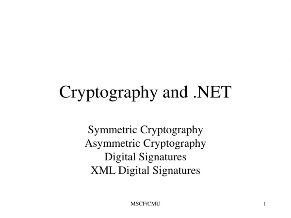 Cryptography and .NET