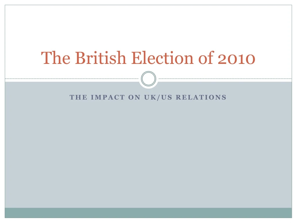 the british election of 2010