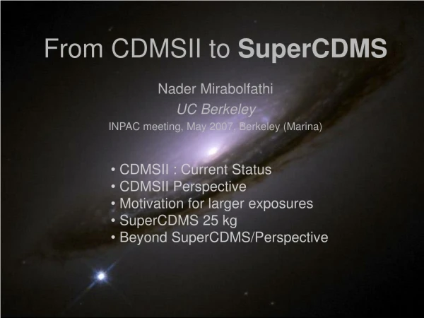 From CDMSII to  SuperCDMS