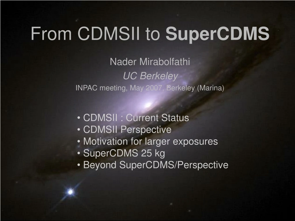 from cdmsii to supercdms