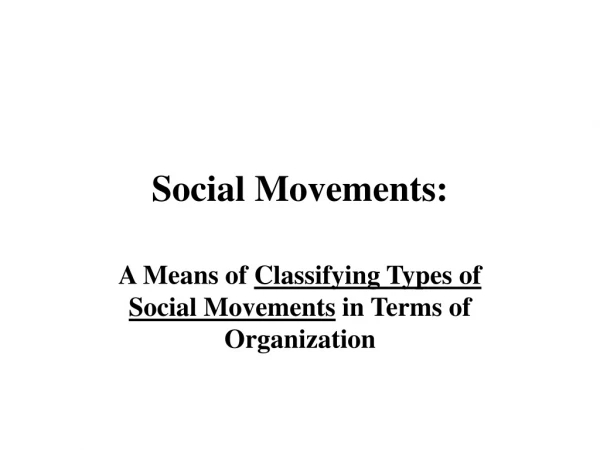 Social Movements:
