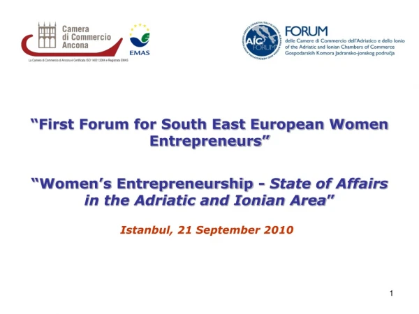 “First Forum for South East European Women Entrepreneurs”