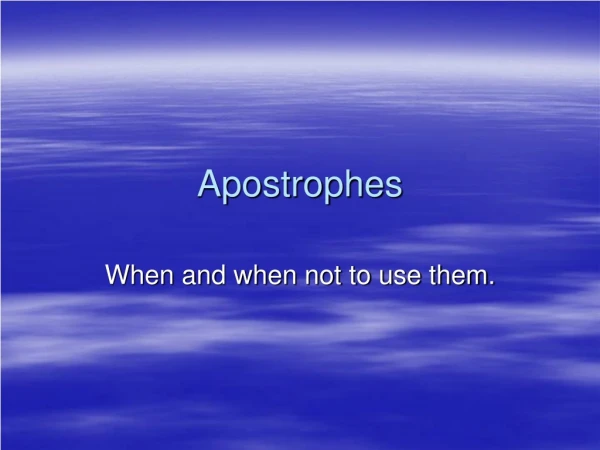 Apostrophes