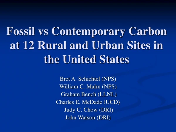 Fossil vs Contemporary Carbon at 12 Rural and Urban Sites in the United States